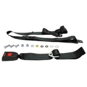 Picture of Seat Belt 3pt Static Modern Buckle All Webbing Black Securon 