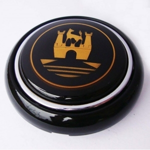 Picture of Wolfsburg horn push (split, bug, ghia) Crest black/Gold